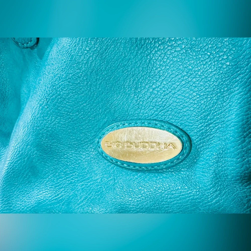 Big Buddha Turquoise Quilted Floral Glam Bag with Gold Chain Accents Luxury - Picture 6 of 16